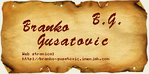 Branko Gušatović vizit kartica